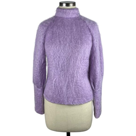 ELEANOR BALFOUR Pastel Purple Mohair Blend Sweater Women's Size 4 - Picture 1 of 11